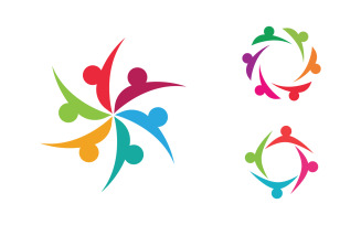 People group care community network and social logo design v.128