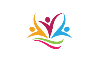 People group care community network and social logo design v.135