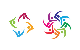 People group care community network and social logo design v.136
