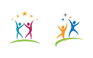 People group care community network and social logo design v.137