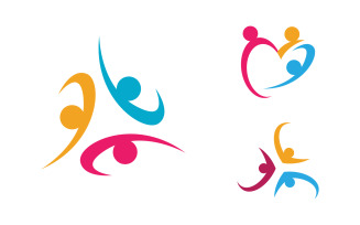People group care community network and social logo design v.139