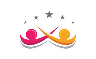 People group care community network and social logo design v.141