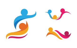 People group care community network and social logo design v.144