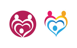 People group care community network and social logo design v.145