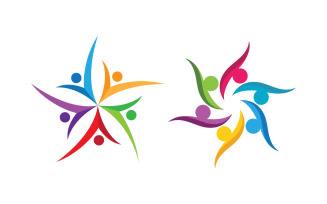 People group care community network and social logo design v.146