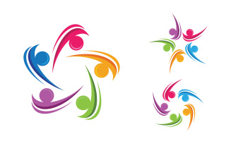 People group care community network and social logo design v.149