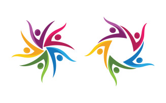 People group care community network and social logo design v.151