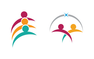 People group care community network and social logo design v.152