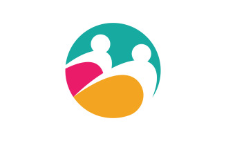 People group care community network and social logo design v.153