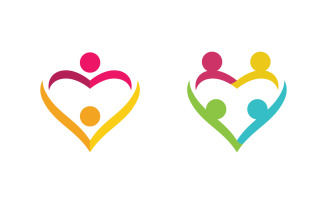 People group care community network and social logo design v.155