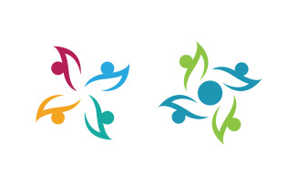 People group care community network and social logo design v.157