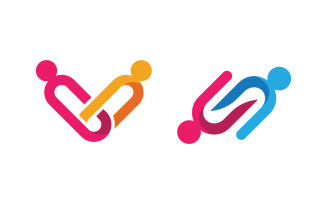 People group care community network and social logo design v.158