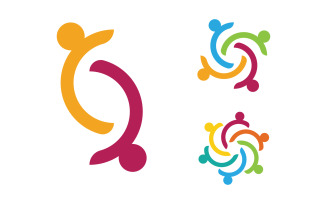 People group care community network and social logo design v.159