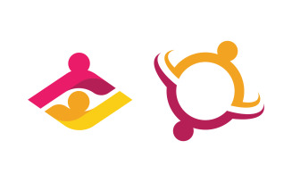 People group care community network and social logo design v.160