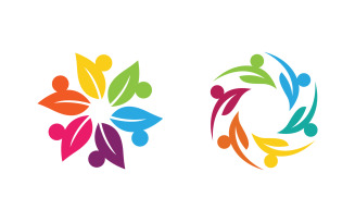 People group care community network and social logo design v.161