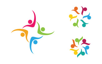 People group care community network and social logo design v.162