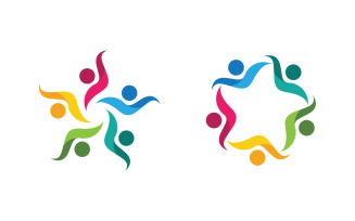 People group care community network and social logo design v.165