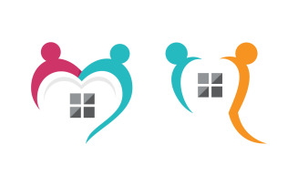 People group care community network and social logo design v.166