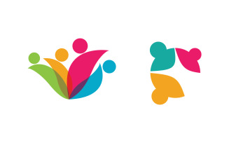 People group care community network and social logo design v.167