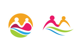People group care community network and social logo design v.168