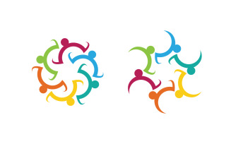 People group care community network and social logo design v.170
