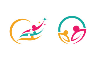 People group care community network and social logo design v.172