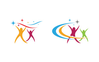 People group care community network and social logo design v.173