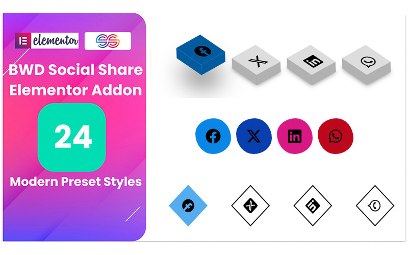 Social Share WordPress Plugin For Elementor