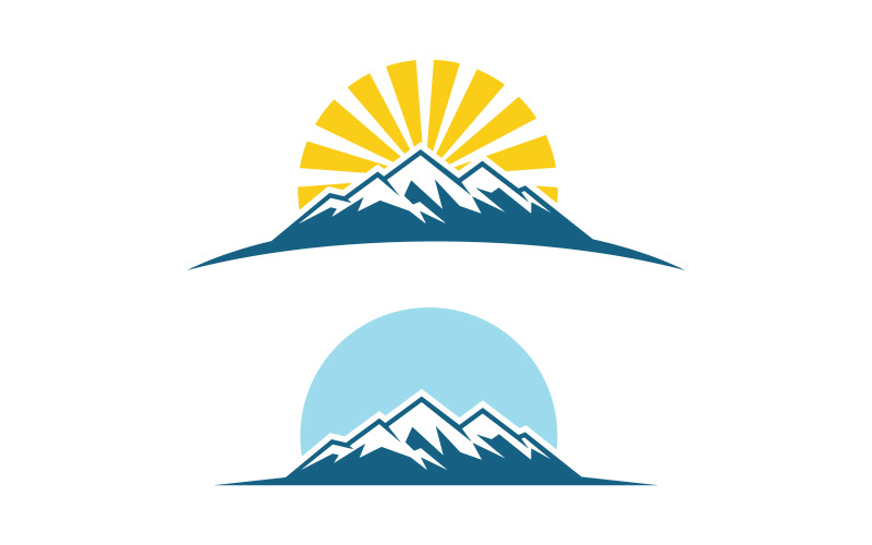 Hill Nature Mountain icon Logo Template illustration design v.11