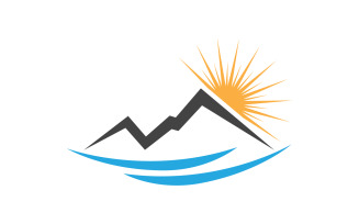 Hill Nature Mountain icon Logo Template illustration design v.17
