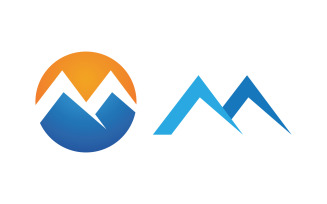 Hill Nature Mountain icon Logo Template illustration design v.21