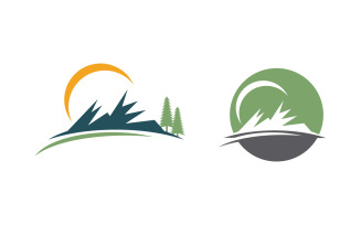 Hill Nature Mountain icon Logo Template illustration design v.23