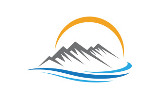 Hill Nature Mountain icon Logo Template illustration design v.28