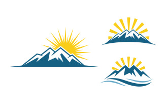 Hill Nature Mountain icon Logo Template illustration design v.2
