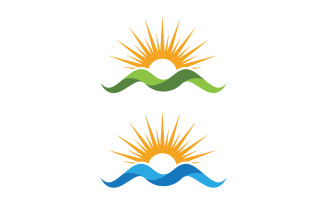 Hill Nature Mountain icon Logo Template illustration design v.3