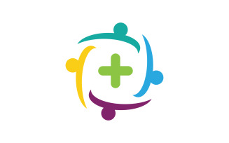 People group care community network and social logo design v.174