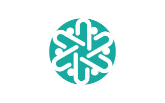 People group care community network and social logo design v.176