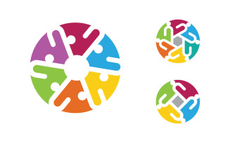 People group care community network and social logo design v.177