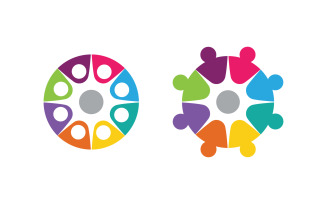 People group care community network and social logo design v.178