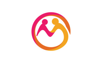 People group care community network and social logo design v.179
