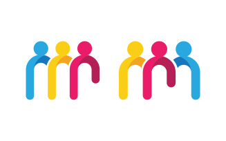 People group care community network and social logo design v.181