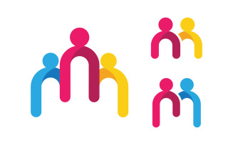 People group care community network and social logo design v.182