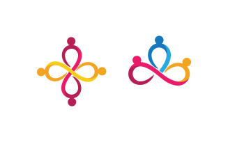 People group care community network and social logo design v.183