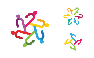 People group care community network and social logo design v.184