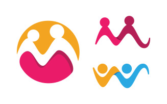 People group care community network and social logo design v.185