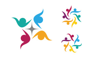 People group care community network and social logo design v.187