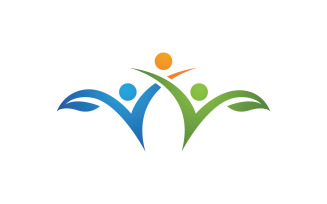 People group care community network and social logo design v.188