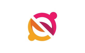 People group care community network and social logo design v.189