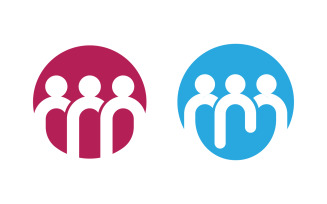 People group care community network and social logo design v.190