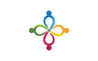 People group care community network and social logo design v.193